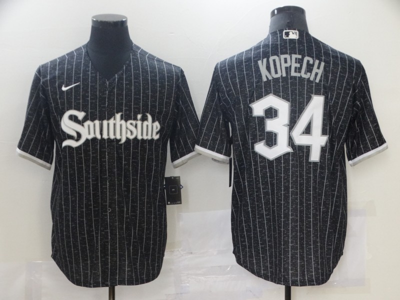 White Sox 34 Michael Kopech Black 2021 City Connect Cool Base Jersey,We sell and wholesale White Sox 34 Michael Kopech Black 2021 City Connect Cool Base Jersey on line form chian!